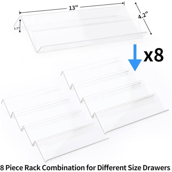 clear acrylic spice drawer organizer expandable kitchen spice rack tray for jars - Picture 2 of 7